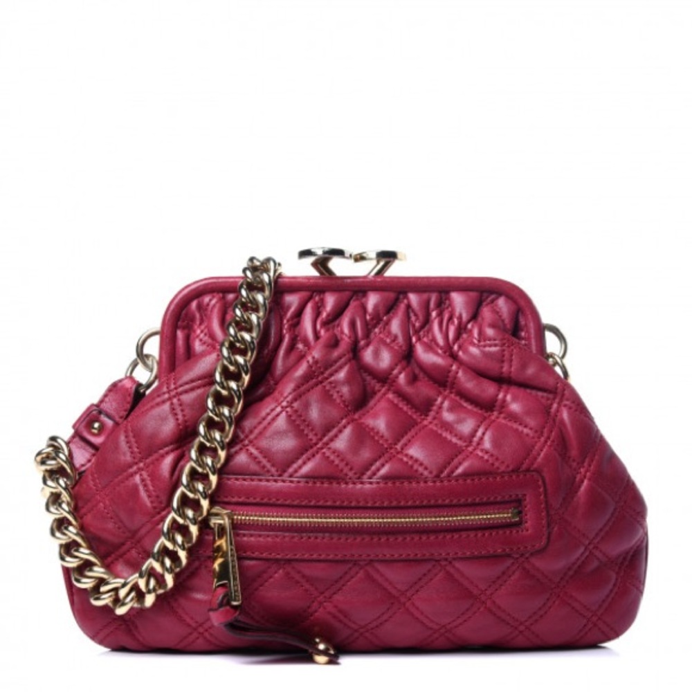 Marc Jacobs 
Leather Quilted Little Stam Peony Pink